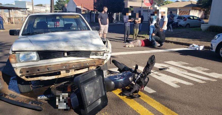 Motociclista sofre fratura na perna em acidente de trânsito no São Cristóvão