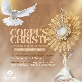 Celebração de Corpus Christi terá procissão até a Catedral Nossa Senhora Aparecida Imagem referente a Celebração de Corpus Christi terá procissão até a Catedral Nossa Senhora Aparecida