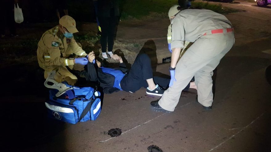 Motociclista fica ferido em colisão de trânsito no Jd. Presidente