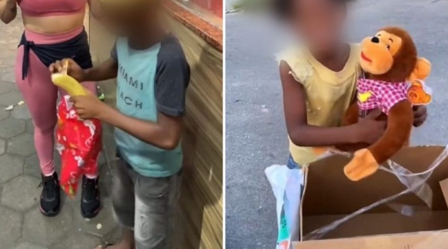 Polícia investiga tiktokers que entregaram macaco de pelúcia e banana a crianças negras
