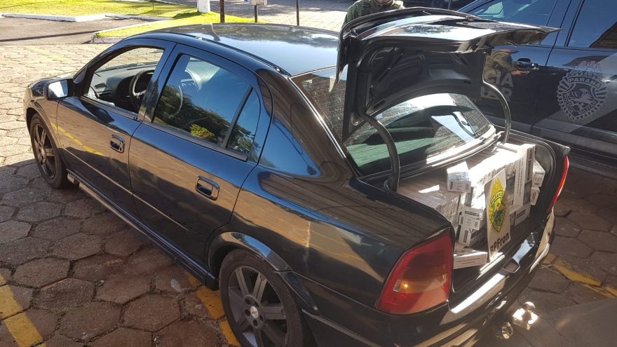Astra abarrotado de cigarros é apreendido pelo BPFron na rodovia BR-277