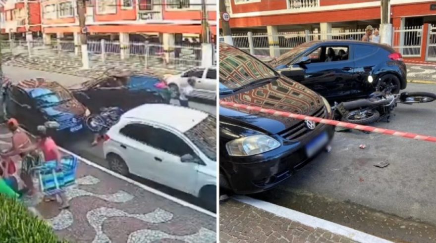 Vídeo: Motorista segue e atropela dupla que roubou seus óculos de sol em semáforo