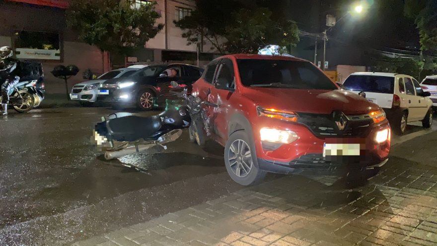 Acidente entre CG e Kwid é registrado no Centro