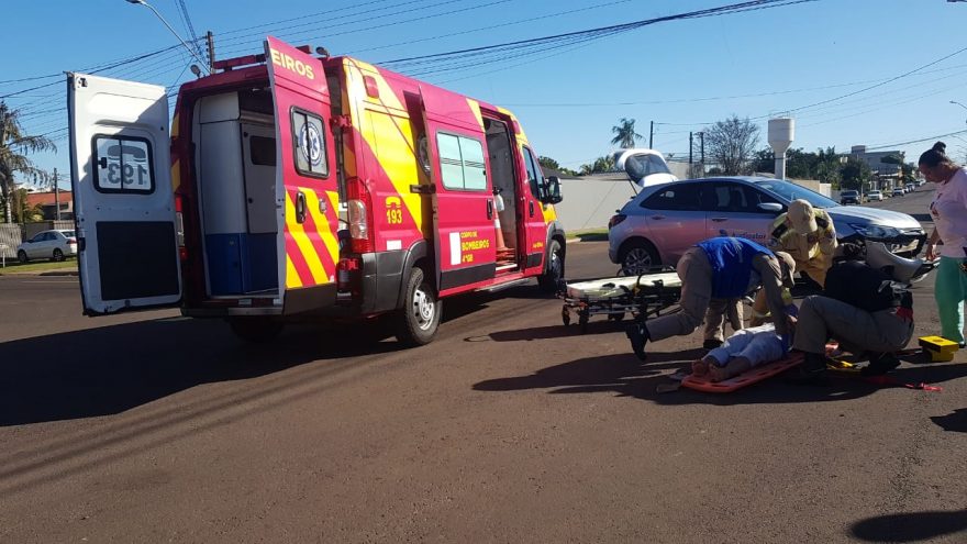 Piloto de moto fica ferido em acidente no Bairro Neva