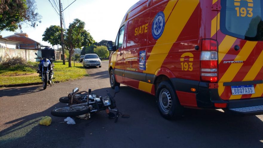 Colisão entre motos deixa feridos no Bairro Cancelli, em Cascavel