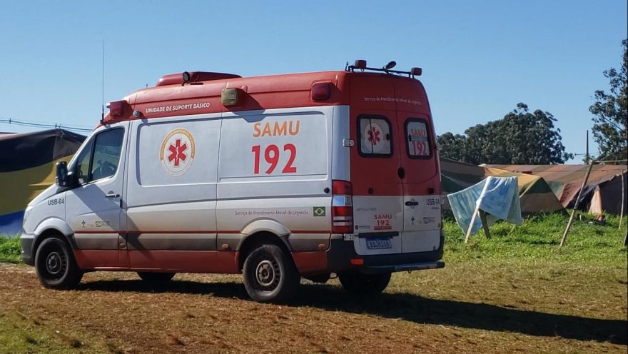 Cigana é socorrida pelo Samu após passar mal em acampamento