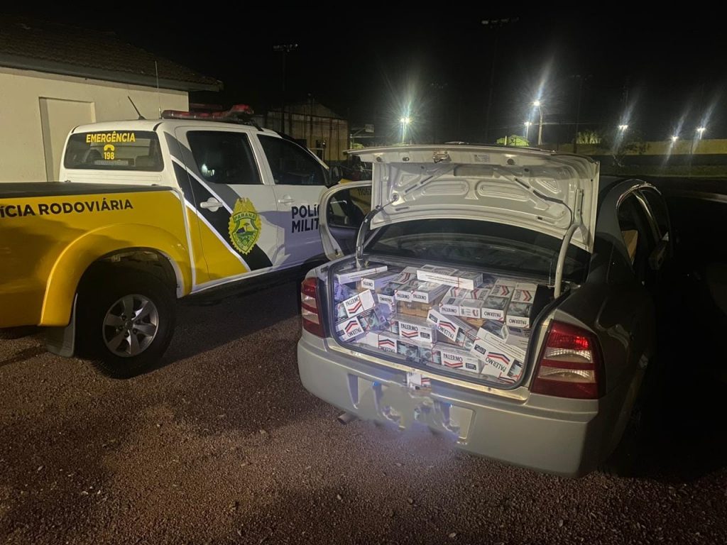 Veículo Astra com cigarros contrabandeados é apreendido pela PRE em Formosa do Oeste