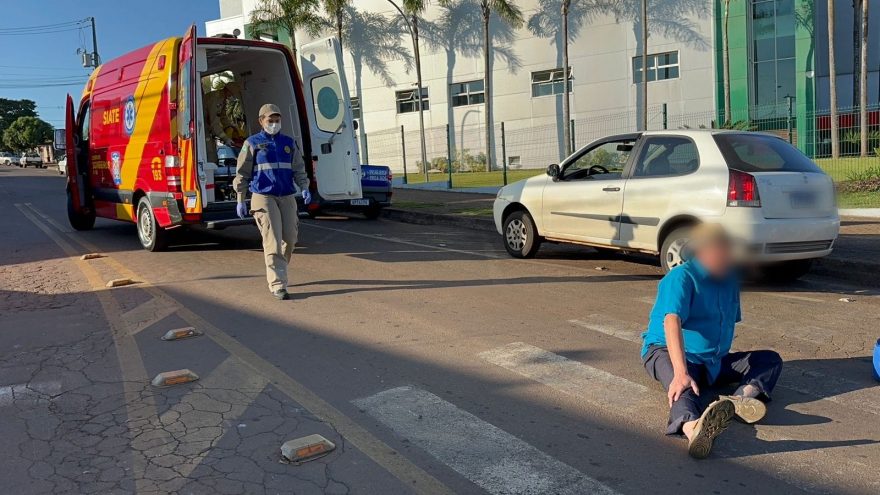 Idoso fica ferido ao ser atropelado por veículo no bairro Floresta