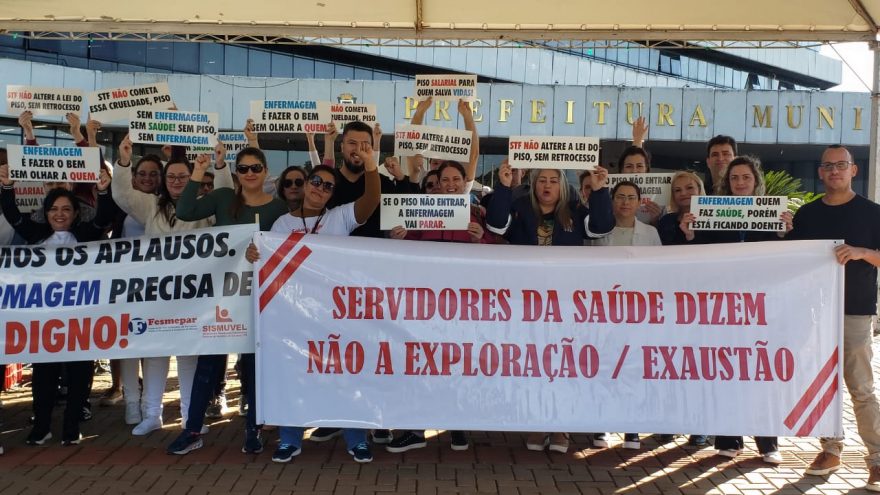 Enfermagem realiza nova manifestação pedindo pelo pagamento do piso salarial