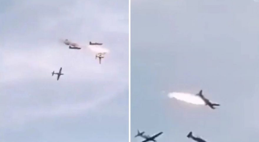 Vídeo: Aviões da Força Aérea Colombiana colidem no ar e acidente mata piloto