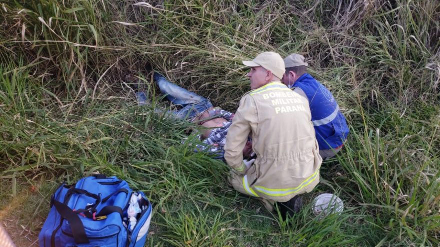 Homem fica gravemente ferido ao cair de moto no Cascavel Velho