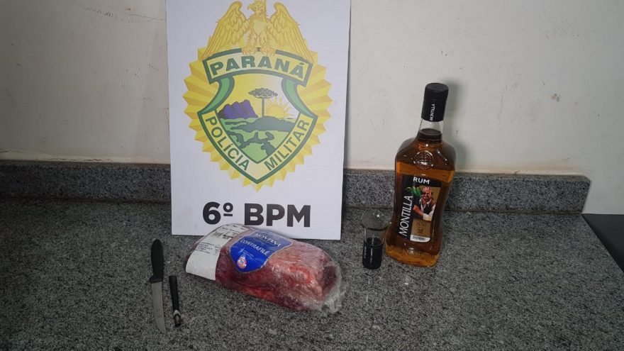 Começou o fim de semana: homem é detido após furtar Rum e contrafilé em supermercado
