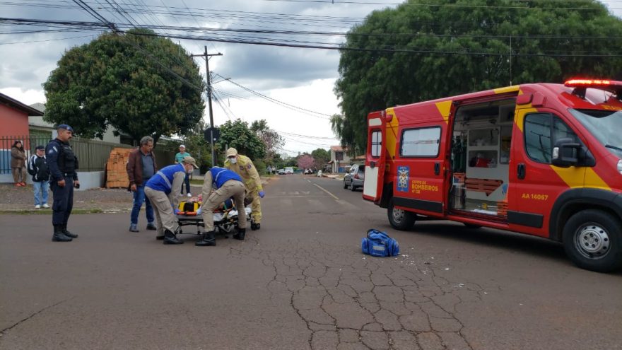 Motociclista fica ferido após colisão no Bairro Consolata, em Cascavel