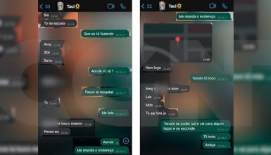 Imagem referente a Veja a conversa de Taciana Gomes dos Santos pedindo SOS para amiga antes de ser morta