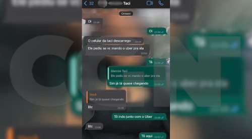 Imagem referente a Namorado mandou mensagem para a amiga de Taciana em horário aproximado do crime