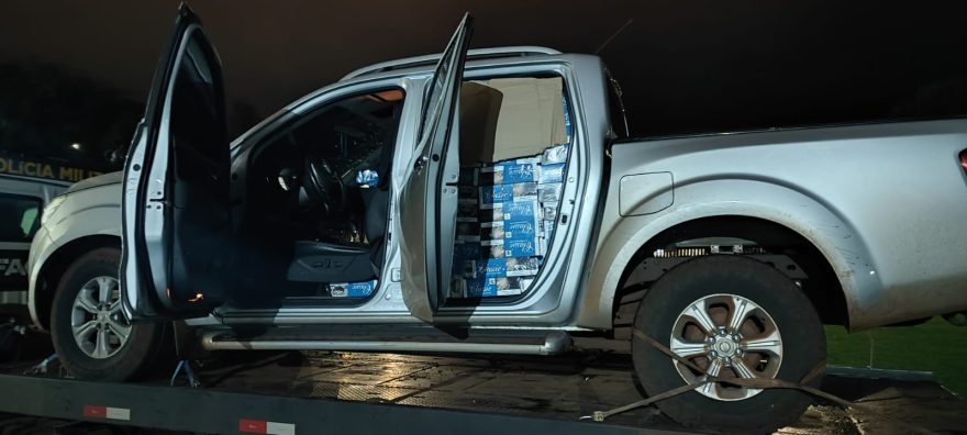 Frontier abandonada e carregada com cigarros é apreendida e encaminhada à Receita Federal de Cascavel