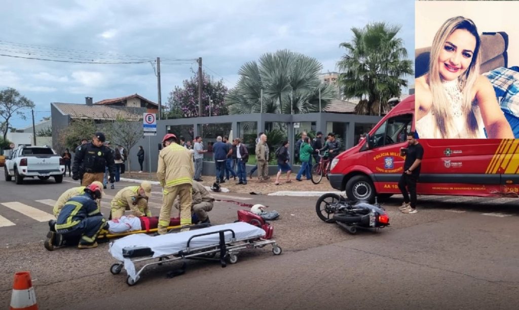 Mulher morre em grave colisão entre moto e carro em Campo Mourão Mulher morre em grave colisão entre moto e carro em Campo Mourão