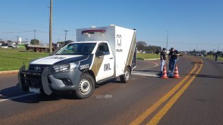 IML recolhe o corpo de idoso atropelado na BR-277