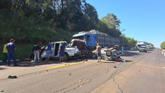 Grave acidente entre quatro veículos é registrado na BR-163 entre Marechal e Mercedes