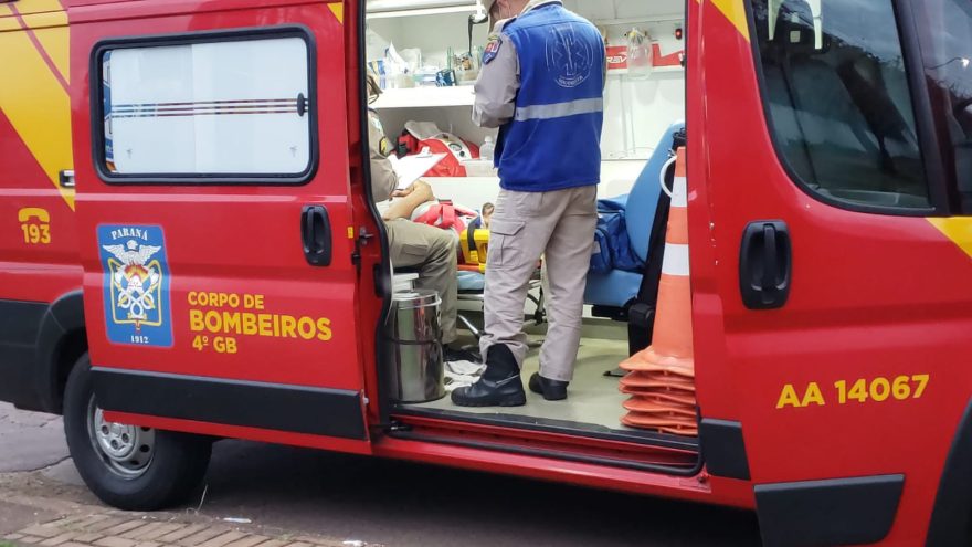 Bombeiros atendem vítima de acidente no Jardim Consolata