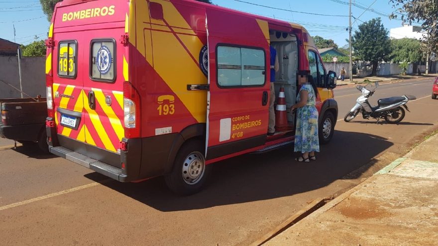 Motociclista sofre contusão no tórax em acidente na Av. Tito Muffato
