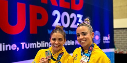 Imagem referente a Brasileiras são prata na Copa do Mundo de ginástica de trampolim