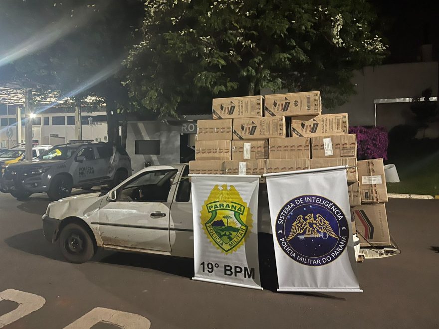 Saveiro carregada com cigarros é apreendida e encaminhada à RF de Cascavel