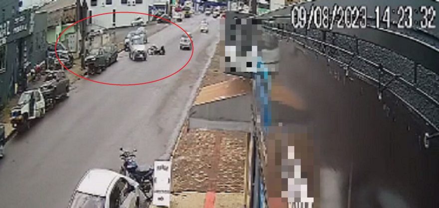 Câmera registra momento do acidente que deixou entregador ferido no Parque São Paulo