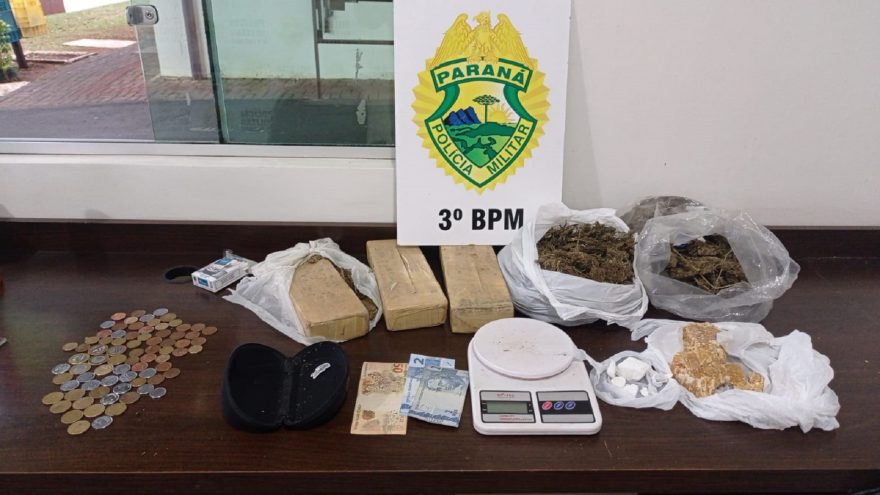 Polícia apreende maconha, crack e cocaína em Pato Branco
