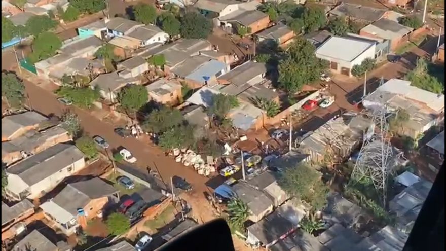 Imagens aéreas mostram primeiras ações de fiscalização do Falcão 13 em Cascavel