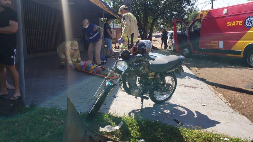 Motociclista fica ferido em acidente no Nova Cidade
