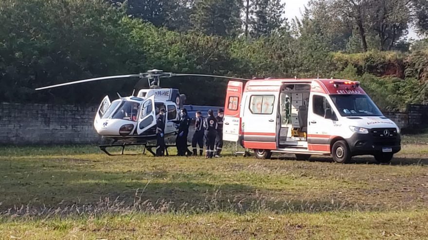 Com problema no coração, mulher é transferida de helicóptero a Cascavel