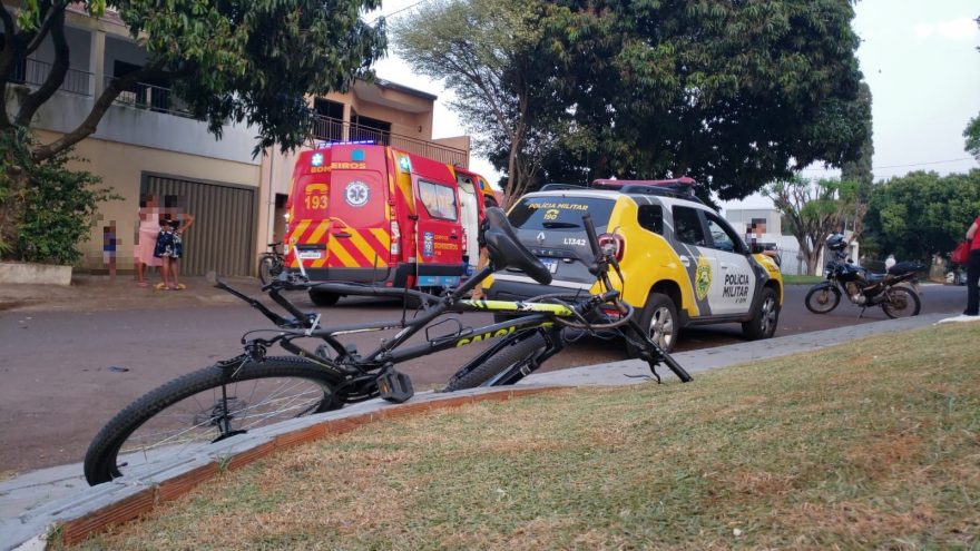Ciclista fica ferido em acidente na Rua Odontologia esquina com Rua Academia