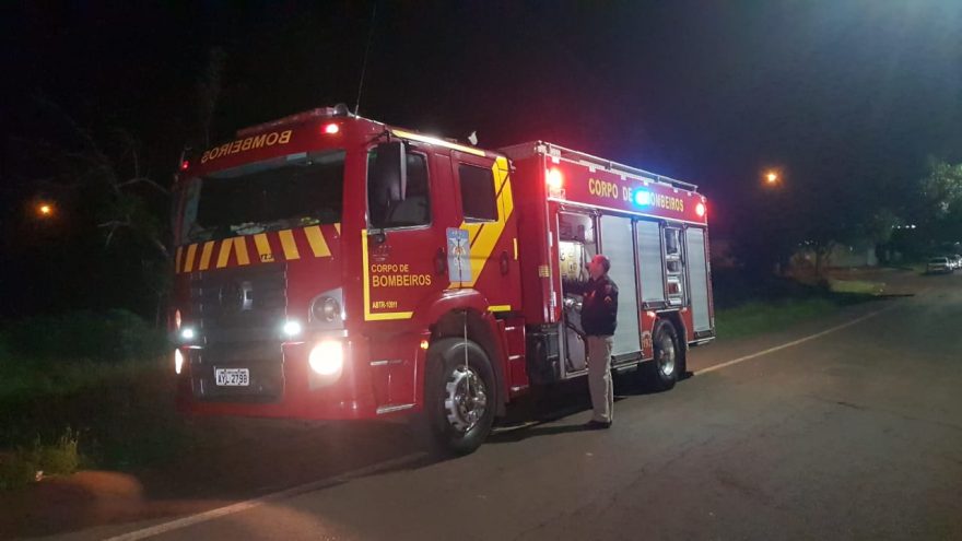 Bombeiros combatem incêndio em vegetação no Santa Cruz