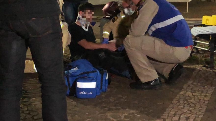 Motociclista fica ferido em acidente na Rua Marechal Rondon esquina com Rua Rio Grande Sul