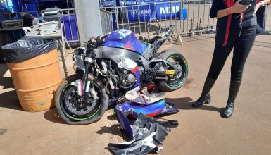 Imagem referente a Veja como ficou a moto de um dos pilotos mortos em grave acidente no Autódromo de Cascavel