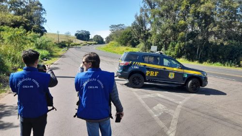 Trechos da BR-163 com riscos de acidentes são fiscalizados pelo Crea-PR Imagem referente a Trechos da BR-163 com riscos de acidentes são fiscalizados pelo Crea-PR