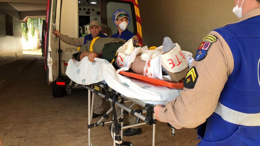 Trabalhador é atingido por pneu de trator em empresa na BR-277 em Cascavel