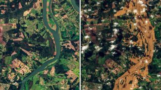 Imagens de satélite mostram alcance da destruição do ciclone no RS