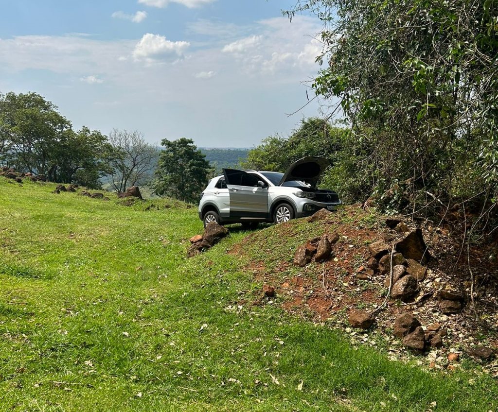 Com apoio de helicóptero, PM recupera T-Cross já preparado para o crime