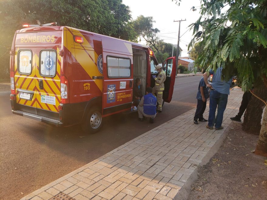 Batida entre Saveiro e moto deixa homem ferido no Brasmadeira