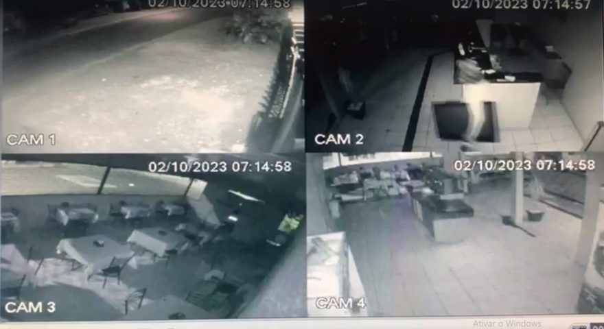 Câmera flagra ação de ladrão em Pizzaria no Consolata