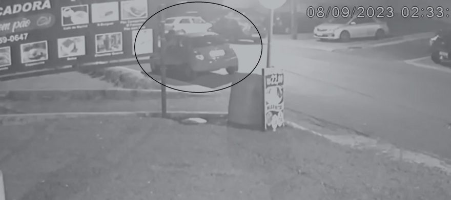 Câmera registra furto de gol do estacionamento da UPA Brasília