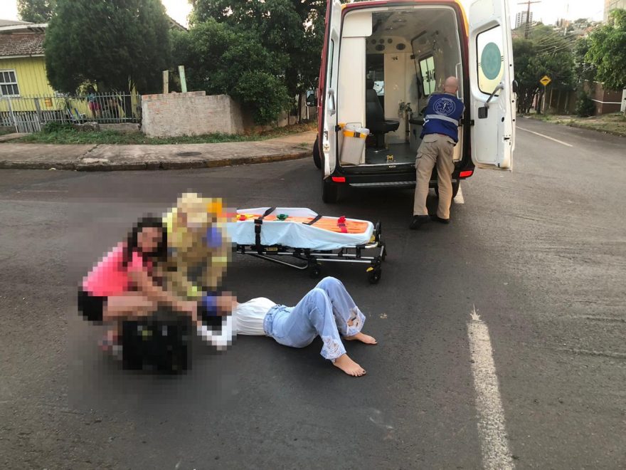Mulher fica ferida em acidente na Rua Cuiabá