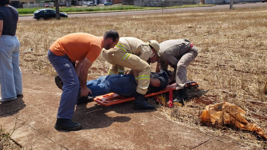 Motociclista fica ferido em acidente no Loteamento Belmonte