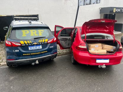 Criminoso é preso com caixas de carne furtadas dentro do carro na BR-116 Imagem referente a Criminoso é preso com caixas de carne furtadas dentro do carro na BR-116