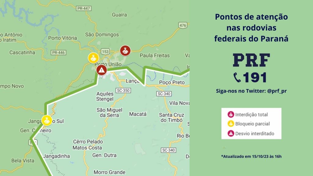 Três rodovias federais no Paraná sofrem interdições neste domingo