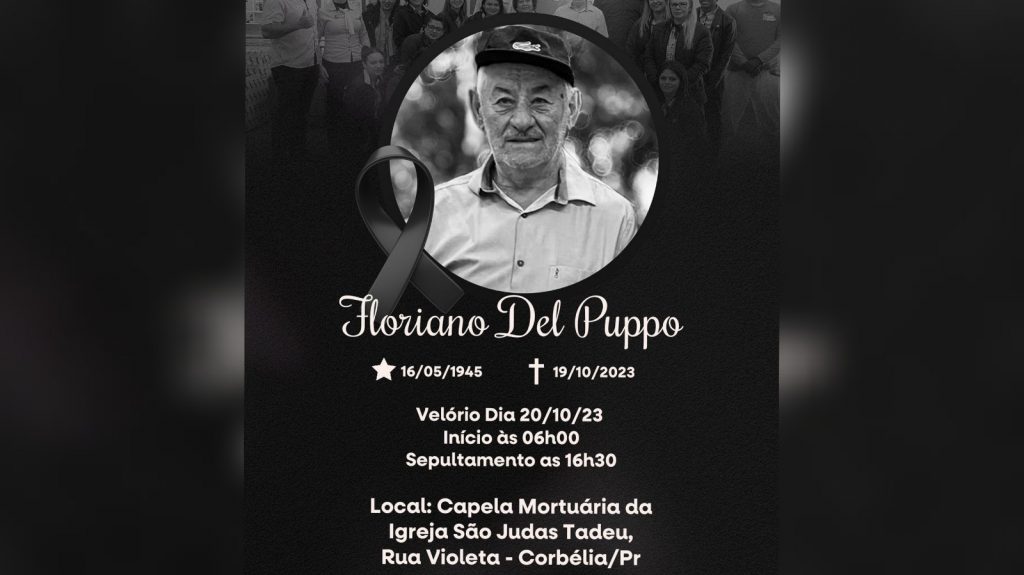 Morre em Cascavel, Floriano Del Puppo, aos 78 anos