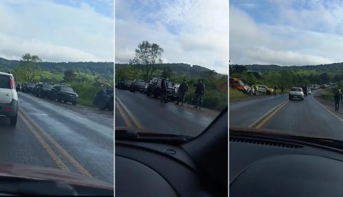 Após PMs serem agredidos por manifestantes do MST, grande efetivo do Choque é deslocando até o movimento Imagem referente a Após PMs serem agredidos por manifestantes do MST, grande efetivo do Choque é deslocando até o movimento