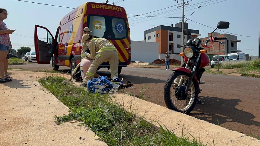 Motociclista fica ferido após colisão no Belmonte